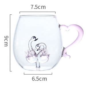 3D Decorative Figurines Inside Glass Mug Tumbler 400ml Eco-Friendly Custom Logo Sublimation Blanks for Home & Commercial Use - Product Image 2