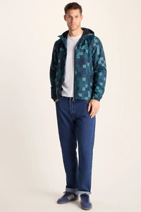 Geometric Print Men's <b>Jackets</b> Waterproof Full Zip Lightweight Windbreaker Custom Branding Low MOQ Production - Product Image 3