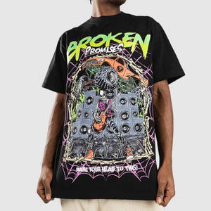 T-shirt surdimensionné personnalisé avec logo imprimé, coupe ample, style urbain, vente en gros - Product Image 5