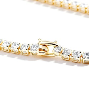 Square Cut Moissanite Tennis <b>Bracelet</b> Gold Plated VVS Diamond Look Hip Hop Unisex Jewelry - Product Image 5