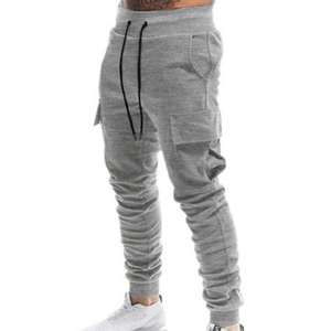 Pantalones Deportivos Cargo Color Borgoña para Hombre, Cintura Elástica con Cordón, Múltiples Bolsillos, Transpirables, Casuales, para Otoño - Product Image 6