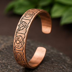 Pure Copper Ashtamangala <b>Engraved</b> Solid Round <b>Bangle</b> Bracelet Luxury Metal Jewelry Exquisite Craftsmanship - Product Image 6