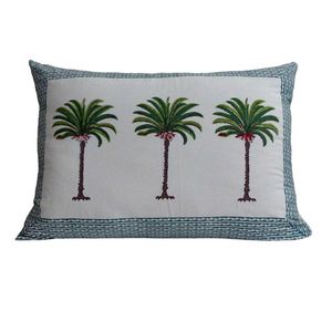 Funda de Almohada Lumbar Rectangular Estilo Bohemio con Diseño de Palmera, 50x70 cm, Algodón Lavable, Cierre de Sobre Extraíble, a Bajo Precio - Product Image 1