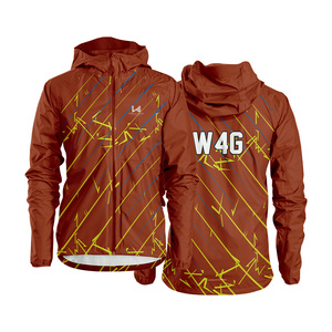 เสื้อแจ็คเก็ตกันลมมีฮู้ดสำหรับผู้ชาย W4G ลายเรขาคณิต ปิดด้วยซิป น้ำหนักเบา เหมาะสำหรับใส่ในฤดูใบไม้ร่วง ผลิตจากโพลีเอสเตอร์ - Product Image 1