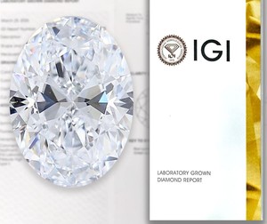 เพชรทรงรี Imperial Signature 3.00 - 3.10 กะรัต เพชรเลี้ยงในห้องปฏิบัติการ รับรองโดย IGI สี D F ความสะอาด VVS2 VS1 เพชร CVD คุณภาพพรีเมียม - Product Image 5
