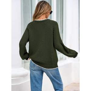 Cardigan à manches longues ouvert sur le devant pour femme, personnalisé, 2025, mignon, léger, pull d'automne/hiver avec nœud papillon en tricot - Product Image 4