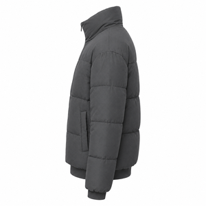 Chaqueta Acolchada Casual para Hombre al por Mayor, con Bordado 3D Personalizado en el Pecho, Cuello Alto, Cremallera Completa, Etiqueta Privada OEM - Product Image 2