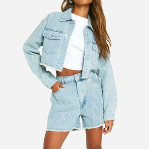 Ensemble short en jean ample et tendance pour femme – Prix de gros, faible MOQ, nouvelle collection été, personnalisable - Product Image 1