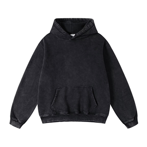 Hoodie unisexe hiver très populaire 100% coton coupe oversize imprimé numérique par injection directe en soie, molleton uni teint - Product Image 3