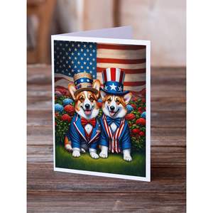 All American Corgi Whimsical A7 Carte de vœux Pack 8 Cartes vierges avec enveloppes Taille 5x7 - Product Image 2