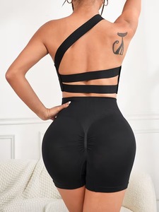 Conjunto Deportivo de 2 Piezas para Mujer: Sujetador Deportivo con Espalda Descubierta y Shorts de Ciclismo de Microfibra Acanalada con Control de Abdomen - Product Image 6