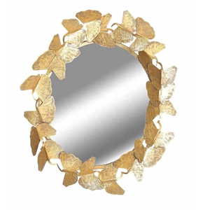 New Arrival Leaf Round Metal Wall <b>Mirror</b> <b>Frame</b> Handmade Metal <b>Mirror</b> <b>Frame</b> Modern Wall <b>Mirror</b> from India in Wholesale Price - Product Image 3