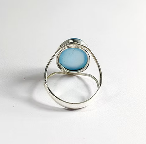 Aqua Chalcedony 925 Sterling Silver <b>Rings</b> <b>Indian</b> Handmade Jewelry Wedding Gift Women Bulk Wholesale Suppliers - Product Image 3