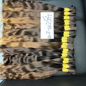 Extensión de cabello virgen indio Remy Cabello de templo indio crudo de un solo donante Suministro a granel de cabello largo - Product Image 1