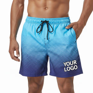 กางเกงว่ายน้ำชายพิมพ์โลโก้ตามสั่ง ผ้าแคนวาส แห้งเร็ว มีเชือกผูกเอว สไตล์สตรีท ลายเรียบ - Product Image 2