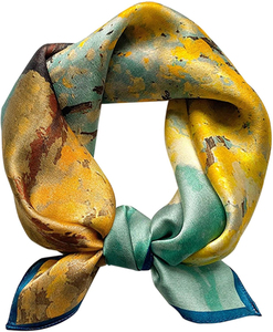 New Design Floral 90*90cm Square Silk Scarves Feeling Bandana <b>Head</b> for Women Scarves For Events Silk <b>Wrap</b> Scarves - Product Image 1