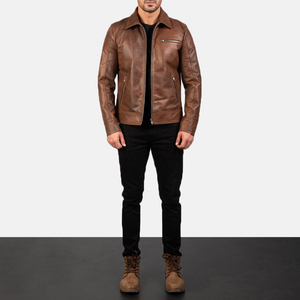 Men's Casual Zipper Style Leather <b>Jacket</b> <b>Slim</b> <b>Fit</b> with Stand Collar Customized New Arrival Men's Leather <b>jacket</b> for men - Product Image 2