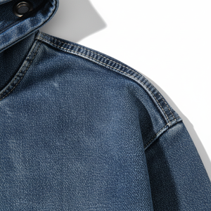 Ensemble de survêtement deux pièces personnalisé unisexe en jean, ensemble veste en jean délavé imprimé et pantalon en jean bleu pour homme - Product Image 2