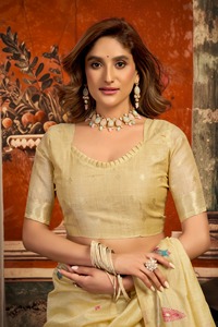 Sari en coton Paithani de créateur avec chemisier fantaisie – Tenue ethnique exclusive et tendance, best-seller, classique pour les fêtes et festivals, pour femme - Product Image 4