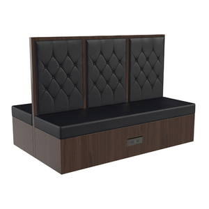 Sièges de banquet latéraux de luxe sur mesure à dossier haut en cuir noir <span class=keywords><strong>pour</strong></span> <span class=keywords><strong>restaurant</strong></span> de restauration rapide, <span class=keywords><strong>mobilier</strong></span> de café, avec boîte de rangement - Product Image 3