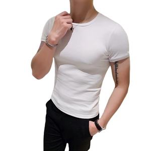 <b>Men's</b> Orange Short Sleeve O-Neck Regular Fit Casual Knitted <b>T</b>-<b>Shirt</b> <b>Striped</b> 100% Cotton Breathable Color Blocked Digital - Product Image 3