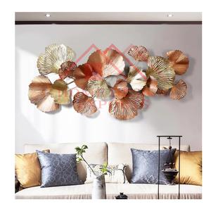 Decoración de Pared de Metal con Hojas de Ginkgo Doradas de Lujo, Arte para el Hogar, Sala de Estar/ Escultura de Arte Abstracto Moderno de Estilo Nuevo - Product Image 1