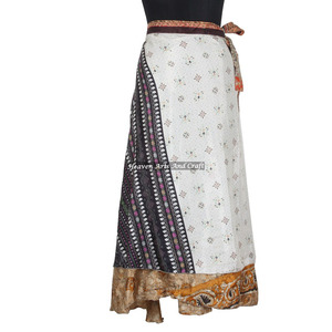 Preciosa Falda Larga de Tela de Seda India de Color, Estilo Boho, Multicolor, para el Verano, Cómoda, a la Moda, Estilo Hippie - Product Image 2