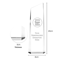 Trophées en cristal classiques personnalisés DIAOCAI avec plaque de base noire, cadeau d'affaires gravé au laser