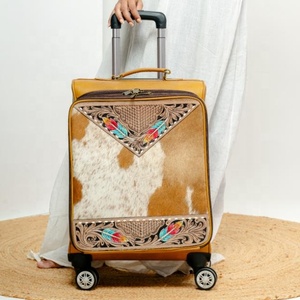 กระเป๋าหนังเมทัลลิกทำด้วยมือของจริงกระเป๋าล้อลากหนังขนสัตว์สารพัดประโยชน์สำหรับทุกเพศขนาดใหญ่กระเป๋าเดินทางสำหรับเดินทาง - Product Image 2