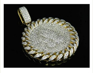 925 <b>Silver</b> Gold Plated Custom Hip Hop Iced Trendy Praying Hand Angel Medallion Circle Lab Grown Diamond Pendant <b>Necklace</b> Jewelry - Product Image 2