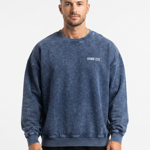 Sweat-shirt à épaules tombantes en coton 100% délavé à l'acide pour hommes, vente en gros, sweat-shirt de haute qualité - Product Image 4