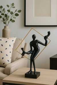 Aluminium Abstract Human Figurine Sculpture Modern Design Handmade Eco-Friendly Durable Tabletop Ornament 30x16x8cm for Home - Product Image 3