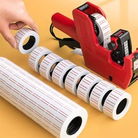 Étiquettes de prix 21*12mm, couleur blanche avec ligne rouge, pour pistolet de marquage de prix de supermarché, étiquettes personnalisées fluorescentes pour pistolet de marquage de prix