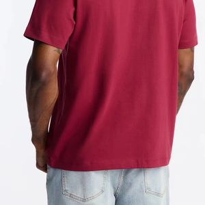 Camiseta Urbana de Color Sólido para Hombre con Logotipo Personalizado en la Parte Delantera, Premium, Cómoda para el Día a Día, Informal, de Moda Urbana, de Manga Corta - Product Image 3