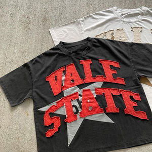 Camisetas de Hombre con Logotipo Bordado en Parche, Algodón y Poliéster, Bordado Desgastado, 260 g/m², con Talla y Diseño Personalizados - Product Image 4