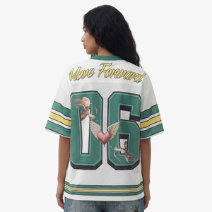 Camiseta Deportiva Retro de Fútbol Americano y Fútbol Soccer, Personalizada OEM, de Alta Calidad, en Malla de Poliéster, Estilo Holgado, Corta, Tallas Grandes, para Verano - Product Image 3