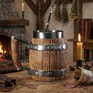 Rustic Wooden Coffee Mug <b>Reusable</b> Wood Beverage <b>Cup</b> - Product Image 4