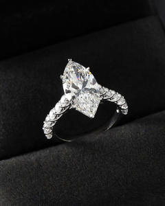 Bague de fiançailles/mariage vintage en or jaune 14 carats avec diamant de culture IGI/GIA, or blanc fin unisexe, pour anniversaire, digne d'une fête - Product Image 1