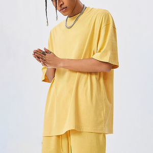 Ensemble T-shirt et Short Tricoté Unisexe Été, Coupe Ample et Respirante, Épaules Tombantes, 100% Coton 260 g/m² Grammage Élevé, Style Baggy – Vente en Gros - Product Image 3