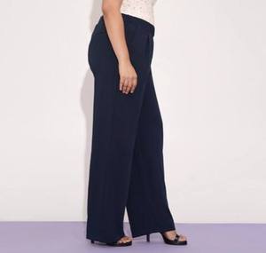 Pantalones de Vestir de Pierna Ancha para Mujer, a la Moda, de Cintura Alta, Transpirables, para Trabajo, OEM ODM - Product Image 2