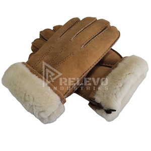 Custom Logo Windproof Winter Leather Gloves Thick Fleece Lined Thermal Driving Gloves Factory - Product Image 6