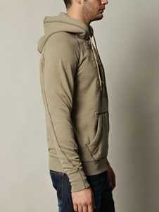 Sudadera con Capucha Color Caqui para Hombre, con Cierre de Hebilla Metálica y Bolsillo Tipo Canguro - Product Image 4