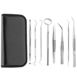 Kit de Higiene Dental Profesional de 8 Piezas, Herramientas de Cuidado Bucal, Juego de Examen de Acero Inoxidable, Certificado CE Clase I - Product Image 1