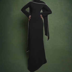 Robe Abaya de fête d'été à manches longues ornée de perles, vêtement islamique modeste de luxe haut de gamme avec cape, vente en gros - Product Image 3