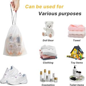 Set di 5 Borse da Viaggio Trasparenti con Coulisse, Impermeabili e Multiuso per Vestiti, Scarpe e Cosmetici - Product Image 5