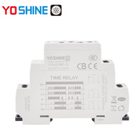 Relais temporisé à double déclenchement DPDT 10A 16A AC/DC 24-240V universel pour rail DIN, relais de contrôle de temps miniature