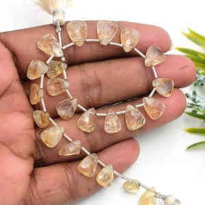 Natural Bio citrino facetado trillón forma 8 pulgadas 5,5x7,5 a 9x12mm cuentas de piedras preciosas hebra para hacer joyería pulsera collar - Product Image 2