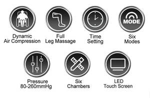 เครื่องนวดเท้าและขา 6 ช่องแบบอัดอากาศ บู๊ทนวดฟื้นฟูพลังงาน แบตเตอรี่ 5200mAh หน้าจอสัมผัส LED รุ่น AS ALL STAR CE - Product Image 4