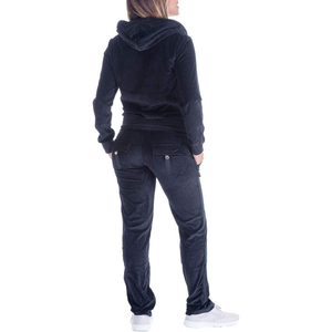 Conjunto Deportivo de Terciopelo con Capucha y Cierre Frontal, Pantalones Largos con Bolsillos, Ropa Deportiva Informal para Todas las Temporadas - Product Image 3