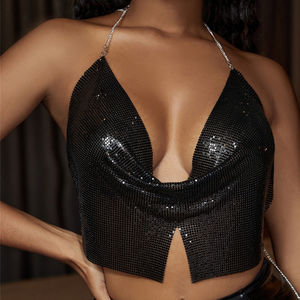 Summer Short Black Sling Slim Nightclub Sexy Backless Small <b>Top</b> - Product Image 6